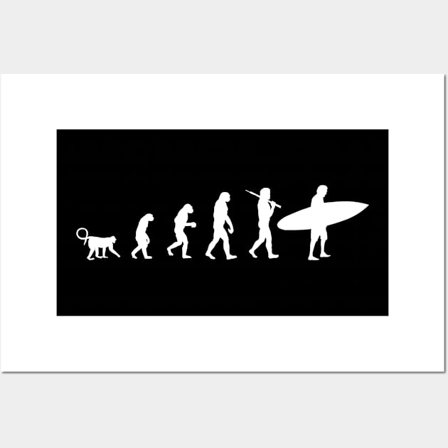 Funny Surfer Evolution Wall Art by macdonaldcreativestudios